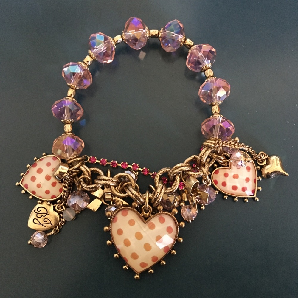 Betsey Johnson Heart Charm Bracelet